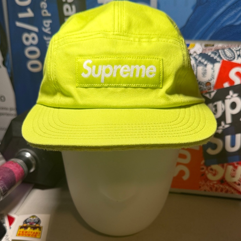 $OLD on Whatnot for $49!
Supreme Reversible Bright Neon Terry Camp Cap